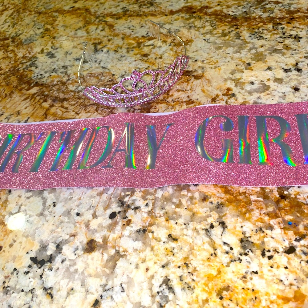 Birthday Girl Sash and Metal Crown